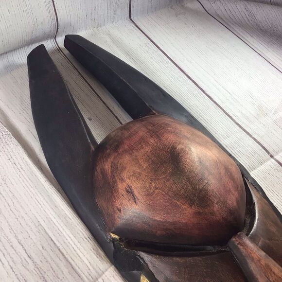 African Hand Crafted Tribal Face Mask Decor 18” Long - Picture 14 of 16